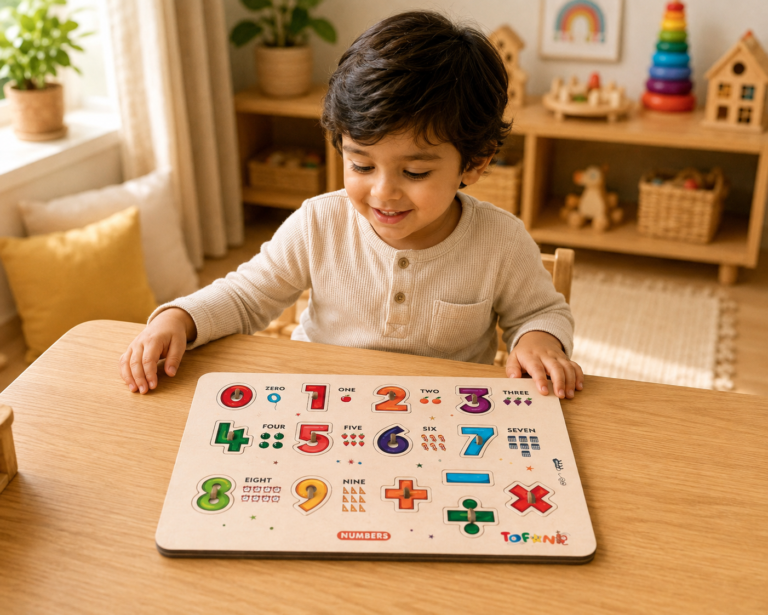 Child Playing with numbers